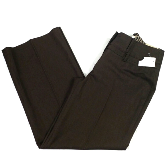 Cato Brown Stretch Mid Rise Wide Leg Classic Career Pants Womens 8P Petite - Picture 5 of 11